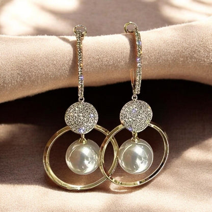 Francesca - Elegant Luxury Earrings with Sparkling Artificial Pearl