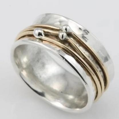 Franky - Silver ring layered with gold in a stunning vintage style