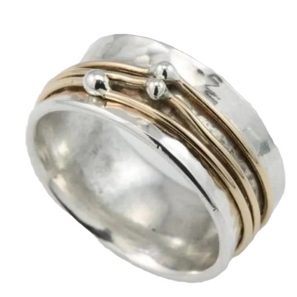 Franky - Silver ring layered with gold in a stunning vintage style