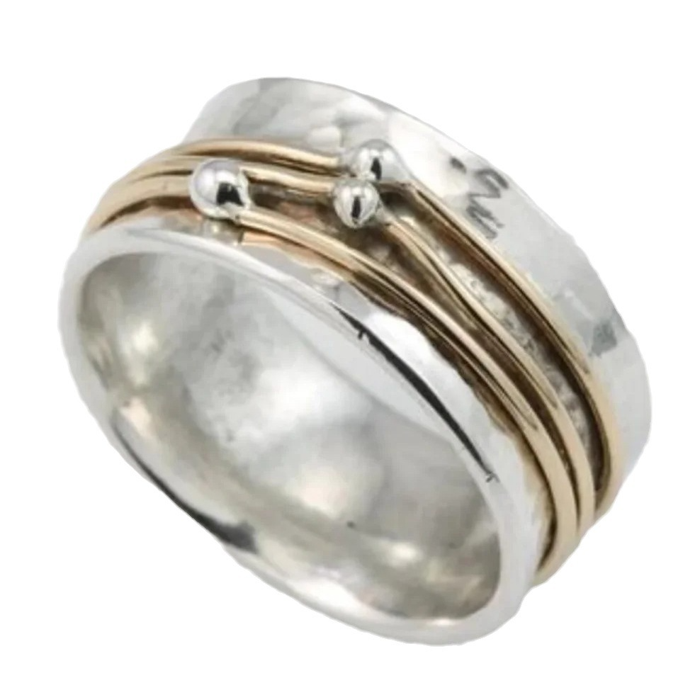 Franky - Silver ring layered with gold in a stunning vintage style