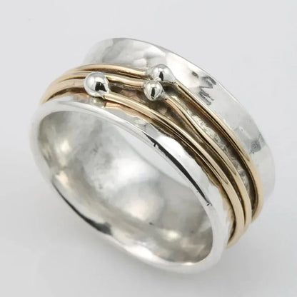 Franky - Silver ring layered with gold in a stunning vintage style