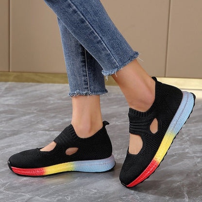 Orthopedic Mesh Sneakers for Women with Rainbow Midsole – Perfect Comfort and Stunning Style