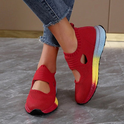 Orthopedic Mesh Sneakers for Women with Rainbow Midsole – Perfect Comfort and Stunning Style