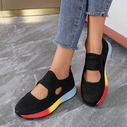 Orthopedic Mesh Sneakers for Women with Rainbow Midsole – Perfect Comfort and Stunning Style