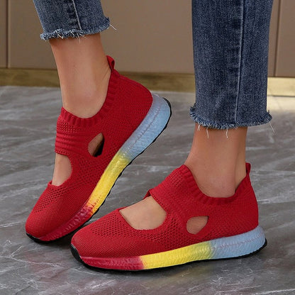 Orthopedic Mesh Sneakers for Women with Rainbow Midsole – Perfect Comfort and Stunning Style