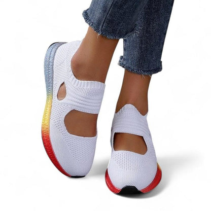 Orthopedic Mesh Sneakers for Women with Rainbow Midsole – Perfect Comfort and Stunning Style