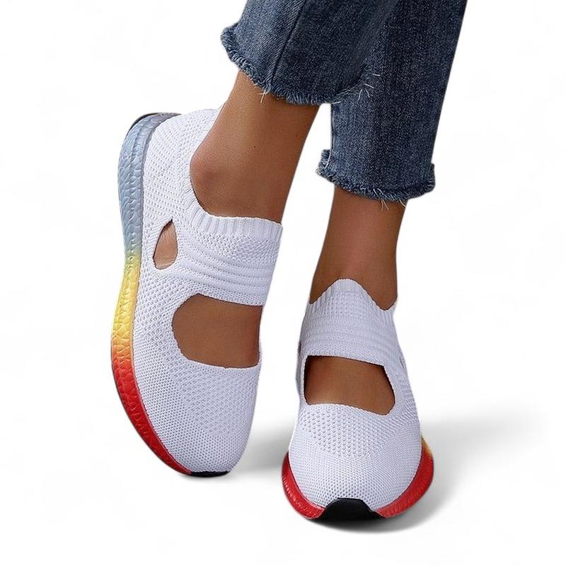 Orthopedic Mesh Sneakers for Women with Rainbow Midsole – Perfect Comfort and Stunning Style