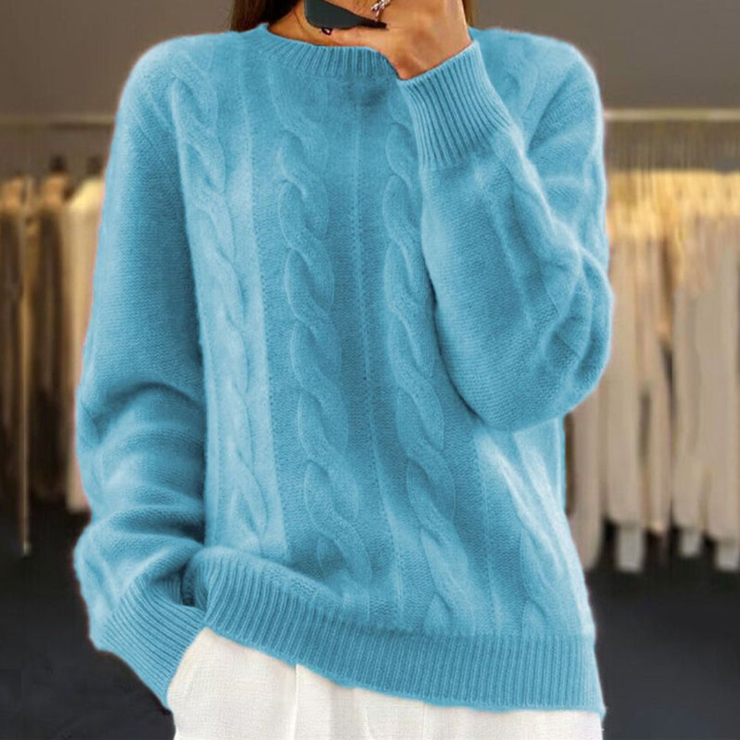 Long Danish sweater with sleeves – warm, soft, and full of style for the perfect winter