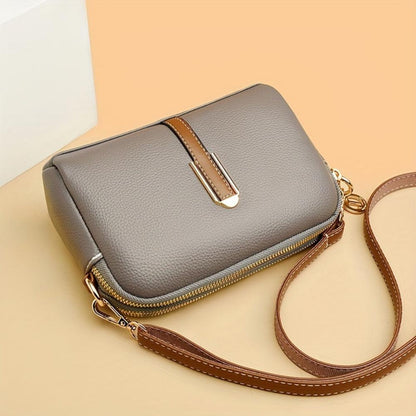 Stylish Side Bag with Lychee Embroidery Decoration