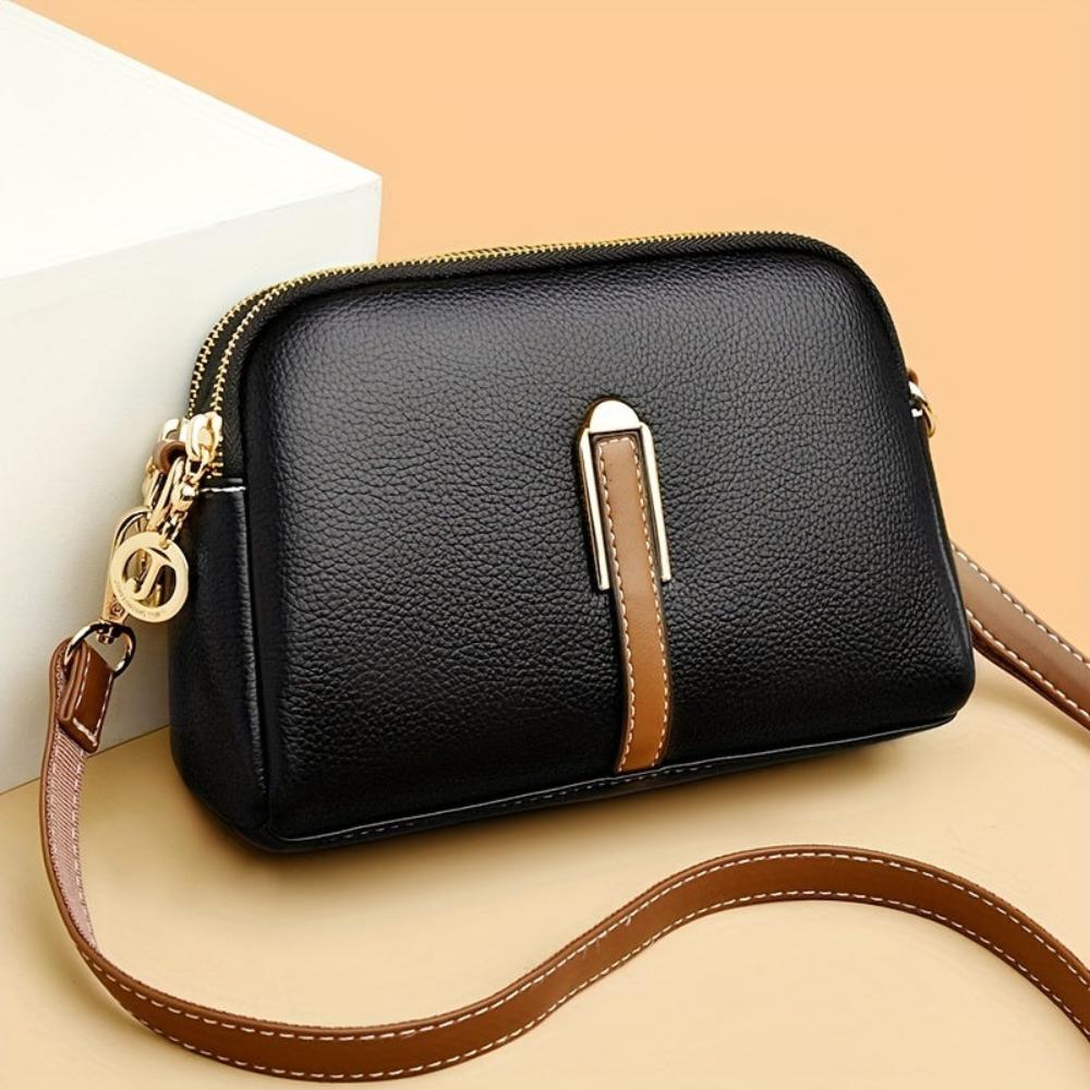 Stylish Side Bag with Lychee Embroidery Decoration