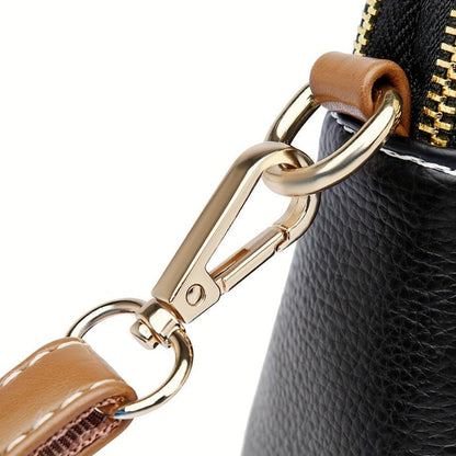 Stylish Side Bag with Lychee Embroidery Decoration