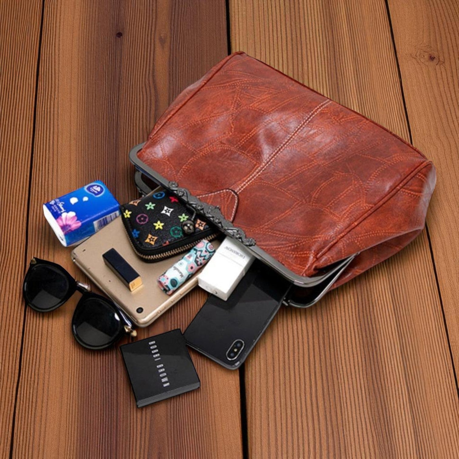 Vintage Elegant Handbag with Key Lock for a Lovely Style