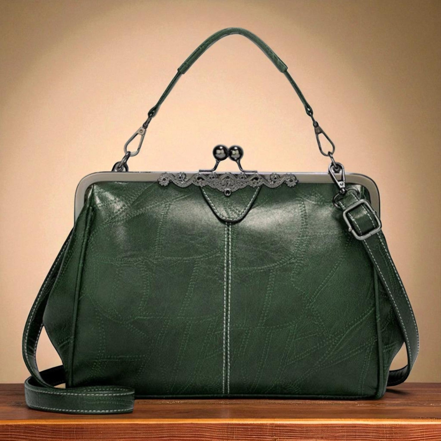 Vintage Elegant Handbag with Key Lock for a Lovely Style