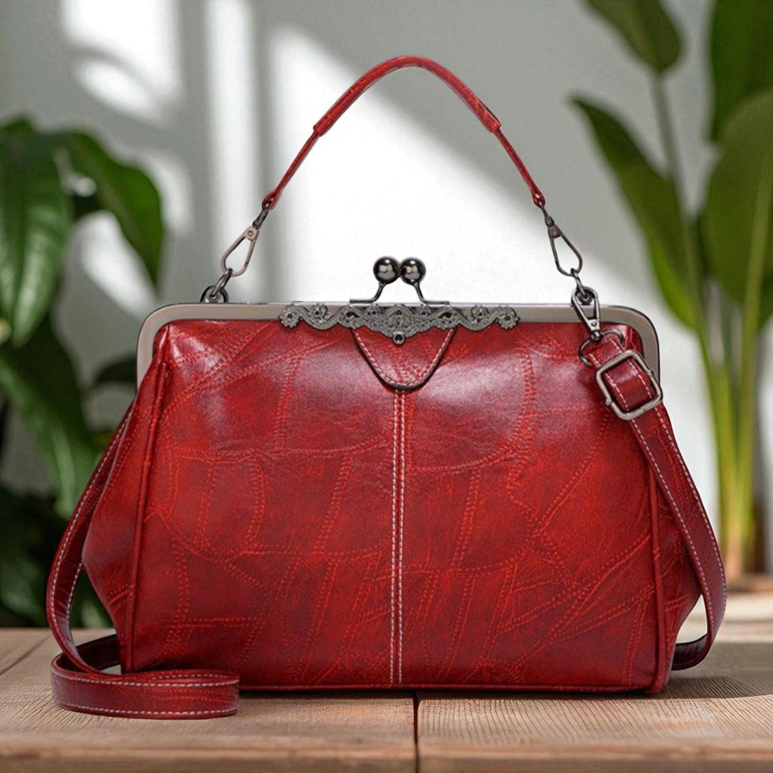 Vintage Elegant Handbag with Key Lock for a Lovely Style